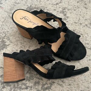 Free People Black Block Heels